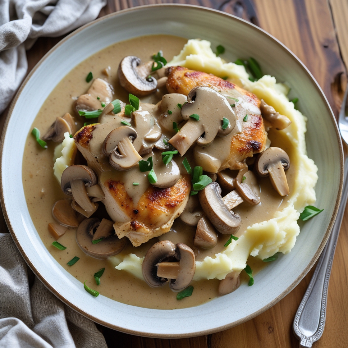 Chicken a la King and Mashed Potato